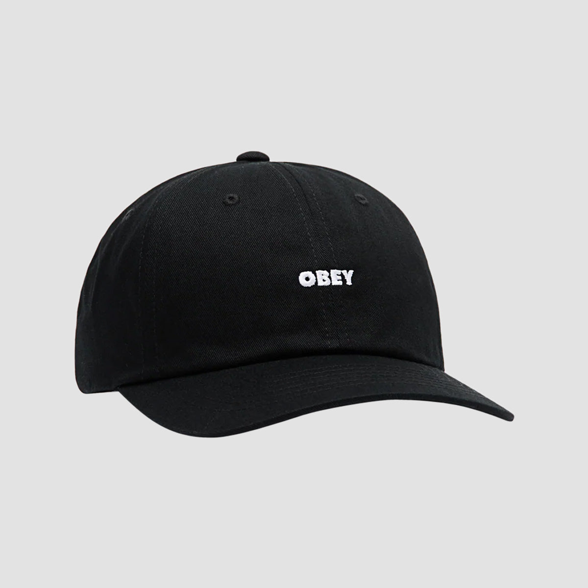 OBEY Bold Curve 6 Panel Straback Cap Black