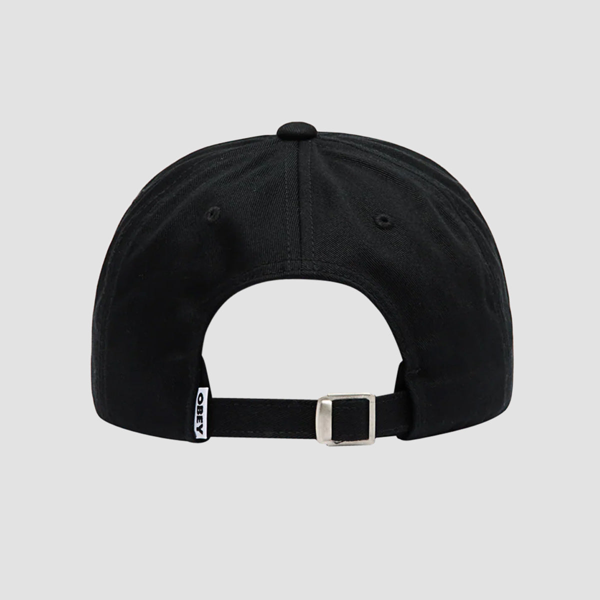 OBEY Bold Curve 6 Panel Straback Cap Black