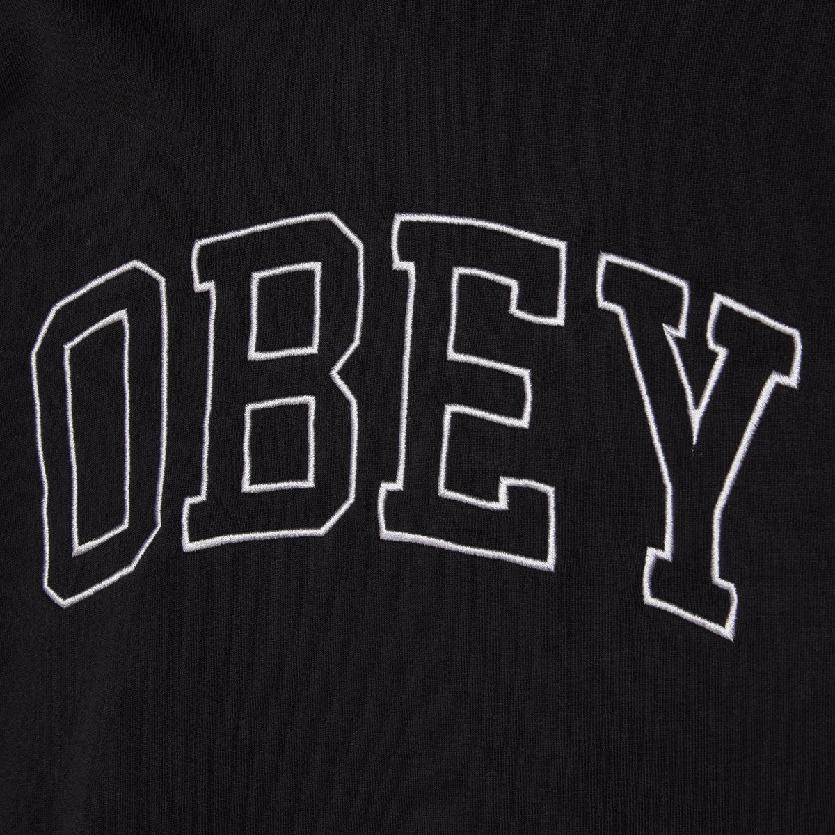 OBEY Collegiate Faded Extra Heavyweight Pullover Hoodie Digital Black Faded Wash