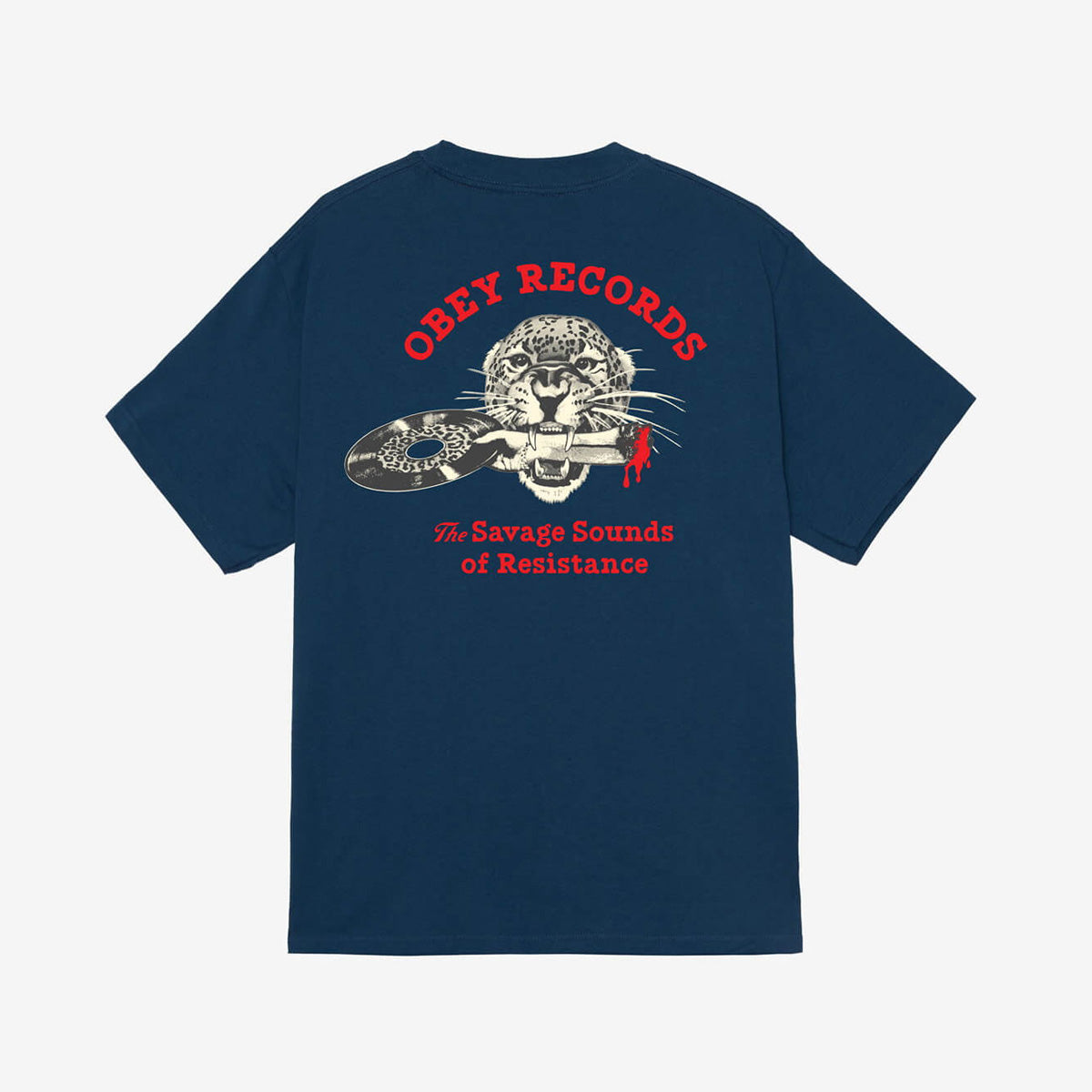 OBEY Savage Sounds Leopard T-Shirt Harbor Blue