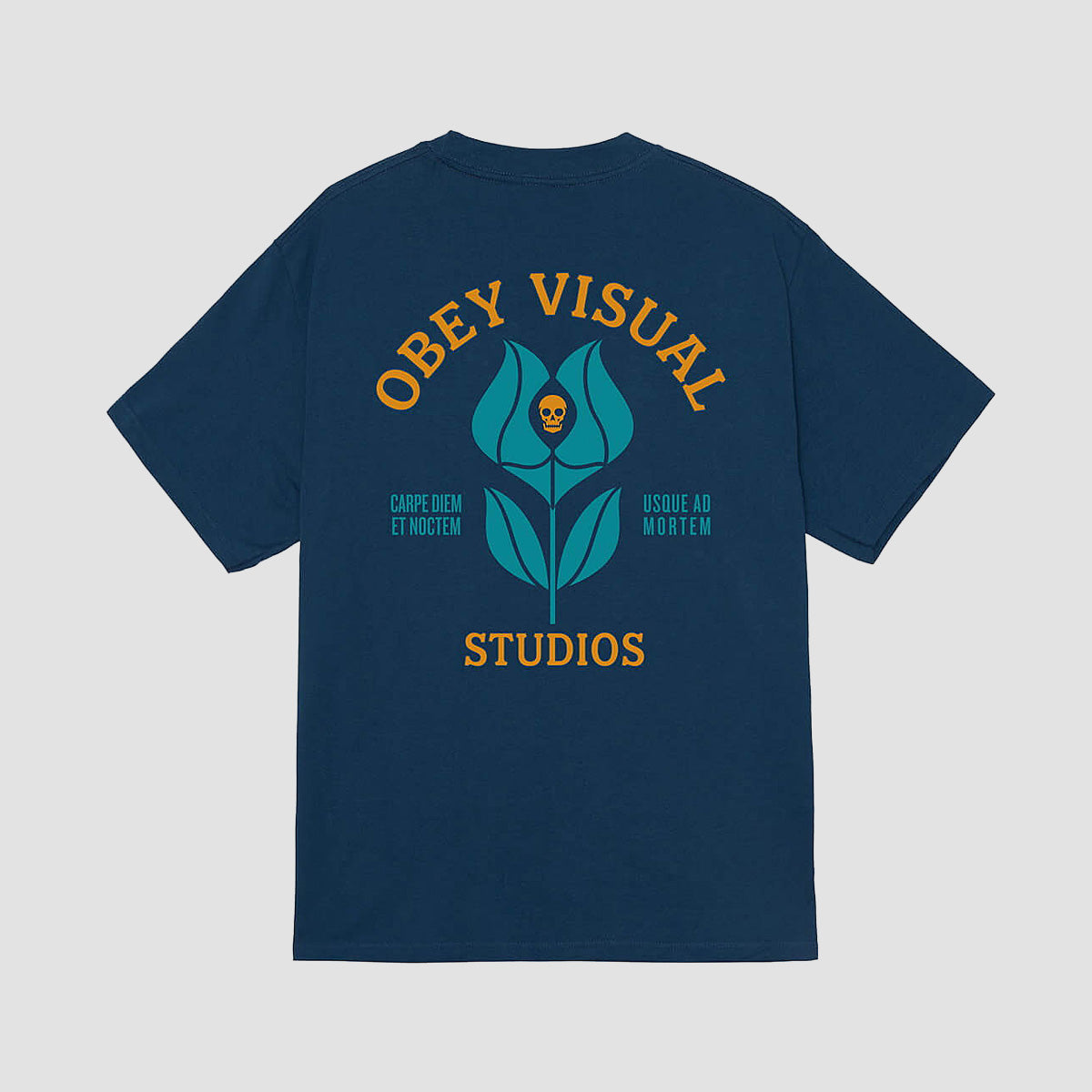 OBEY Visual Studios Flower T-Shirt Harbor Blue