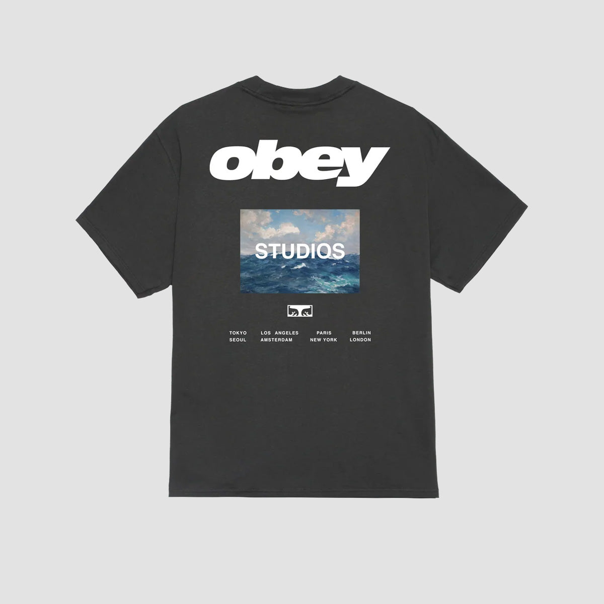 OBEY Wave T-Shirt Vintage Black