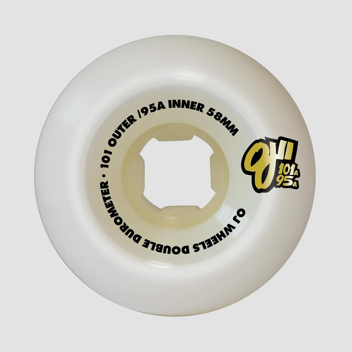 OJ Double Duro 101a/95a Skateboard Wheels White 58mm