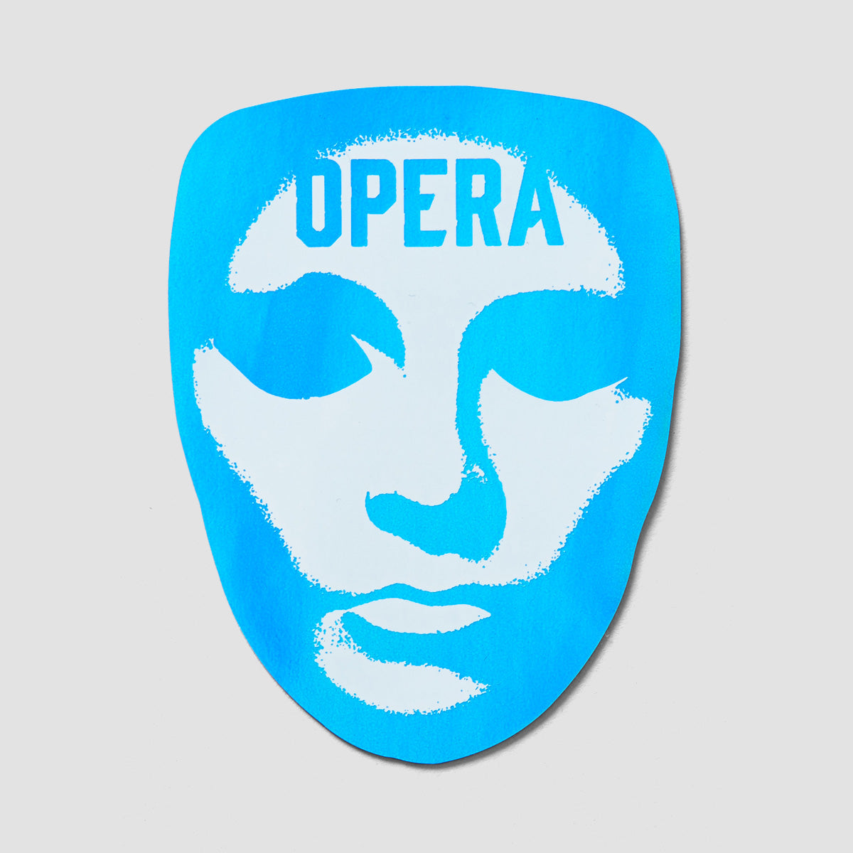 Opera Mask Foil Sticker Blue 95x70mm