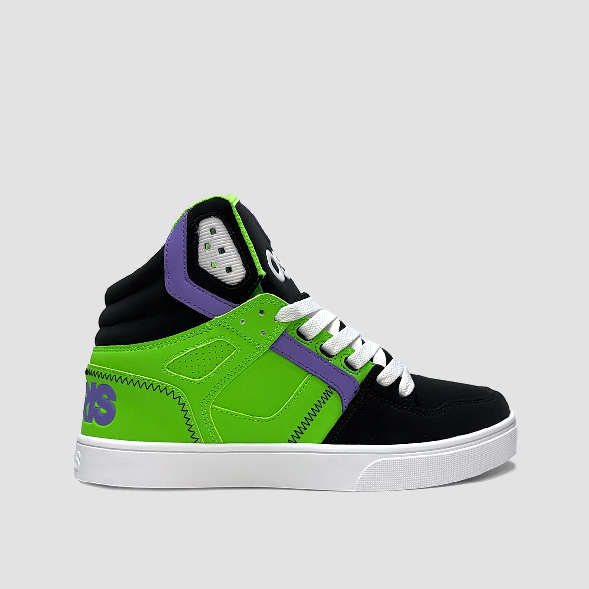Osiris Clone High Top Shoes - Lime/Black/Purple