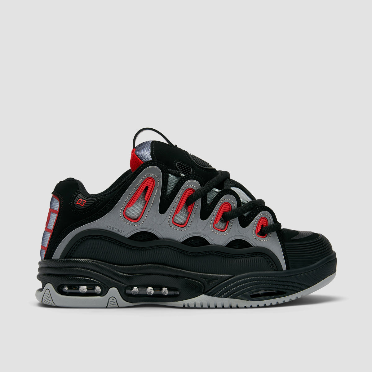 Osiris D3 2001 Shoes - Black/Light Grey/Red