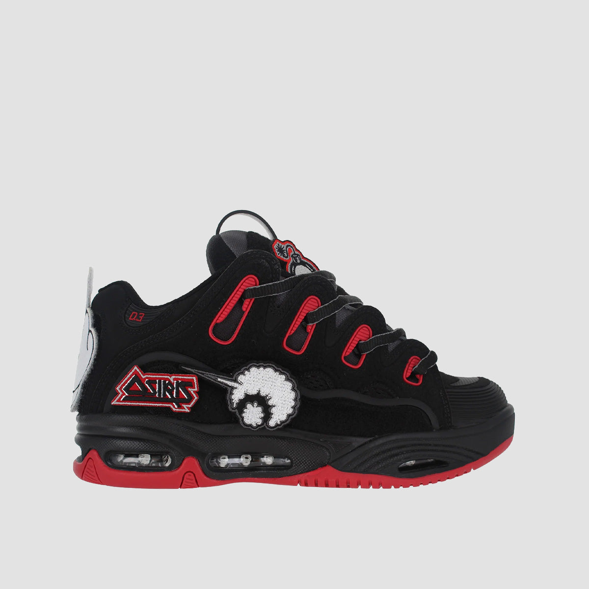 Osiris D3 2001 Shoes - Black/Red/Velcro