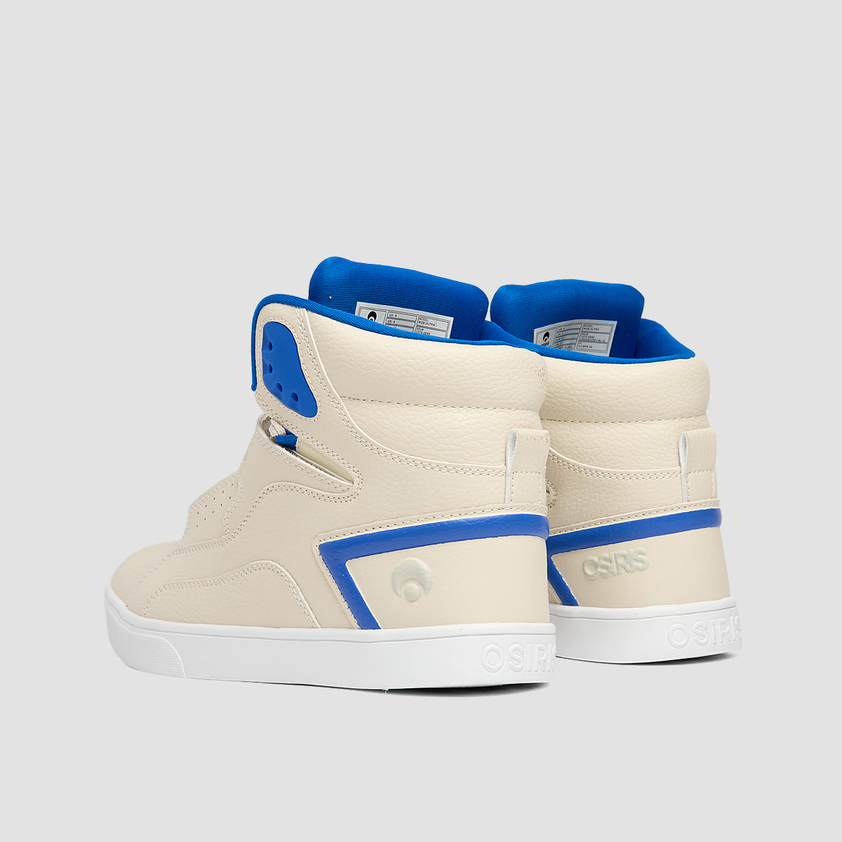 Osiris Rize Ultra High Top Shoes - Cream/Grey/Blue