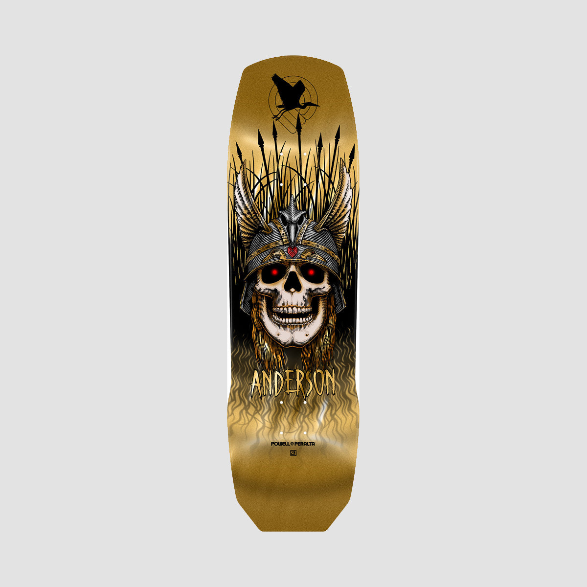 Powell Peralta Andy Anderson Heron 290 Skateboard Deck Gold Foil - 9.13"