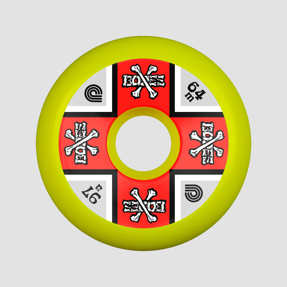 Powell Peralta Cross Bones 97A Skateboard Wheels Yellow 64mm
