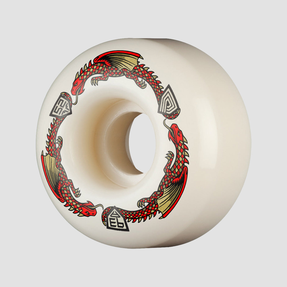 Powell Peralta Dragon Formula 93A V1 Skateboard Wheels Off White/Red 52x31mm