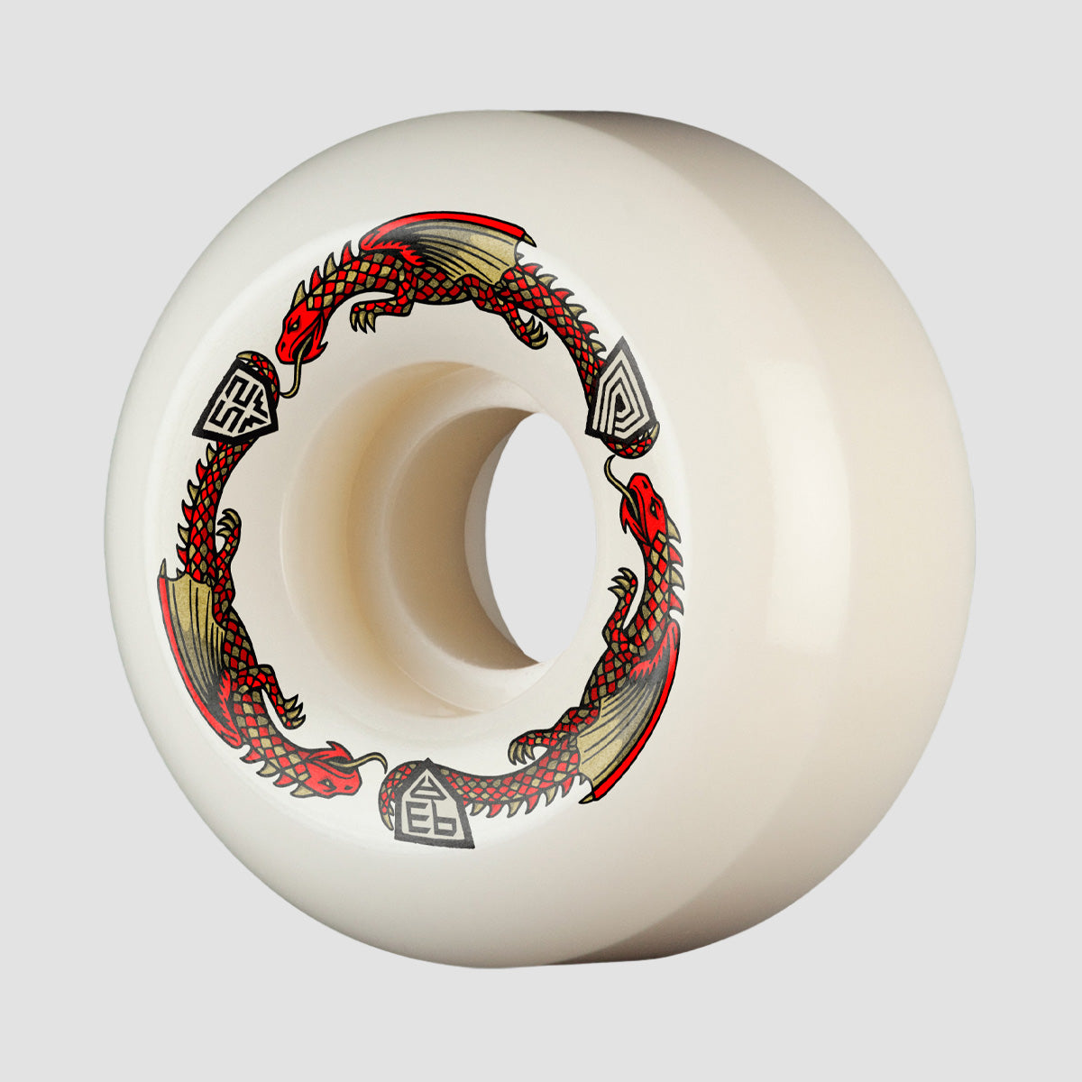 Powell Peralta Dragon Formula 93A V5 Skateboard Wheels Off White/Red 52x30mm
