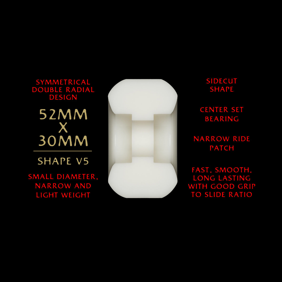 Powell Peralta Dragon Formula 93A V5 Skateboard Wheels Off White/Red 52x30mm