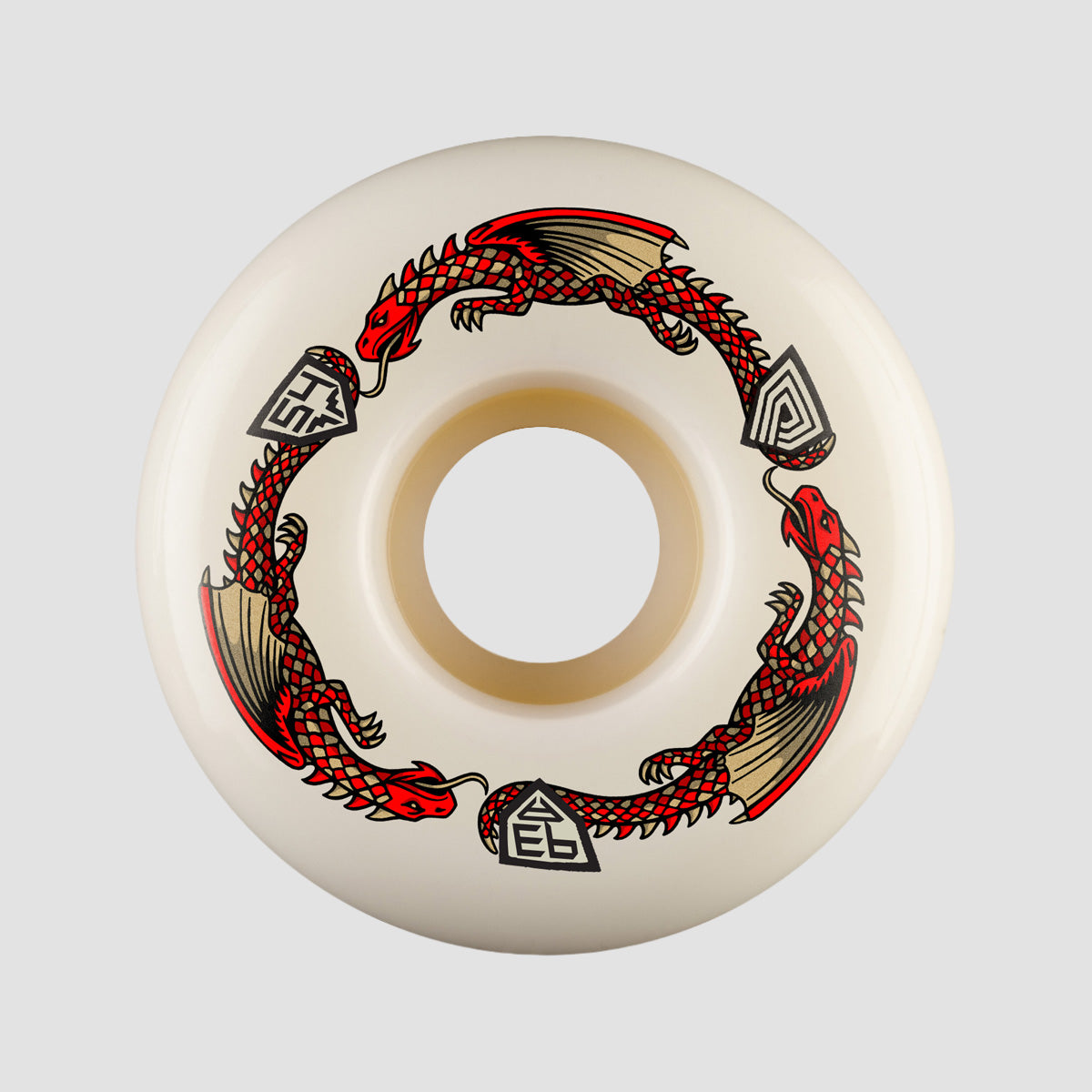 Powell Peralta Dragon Formula 93A V7 Skateboard Wheels Off White/Red 54x34mm