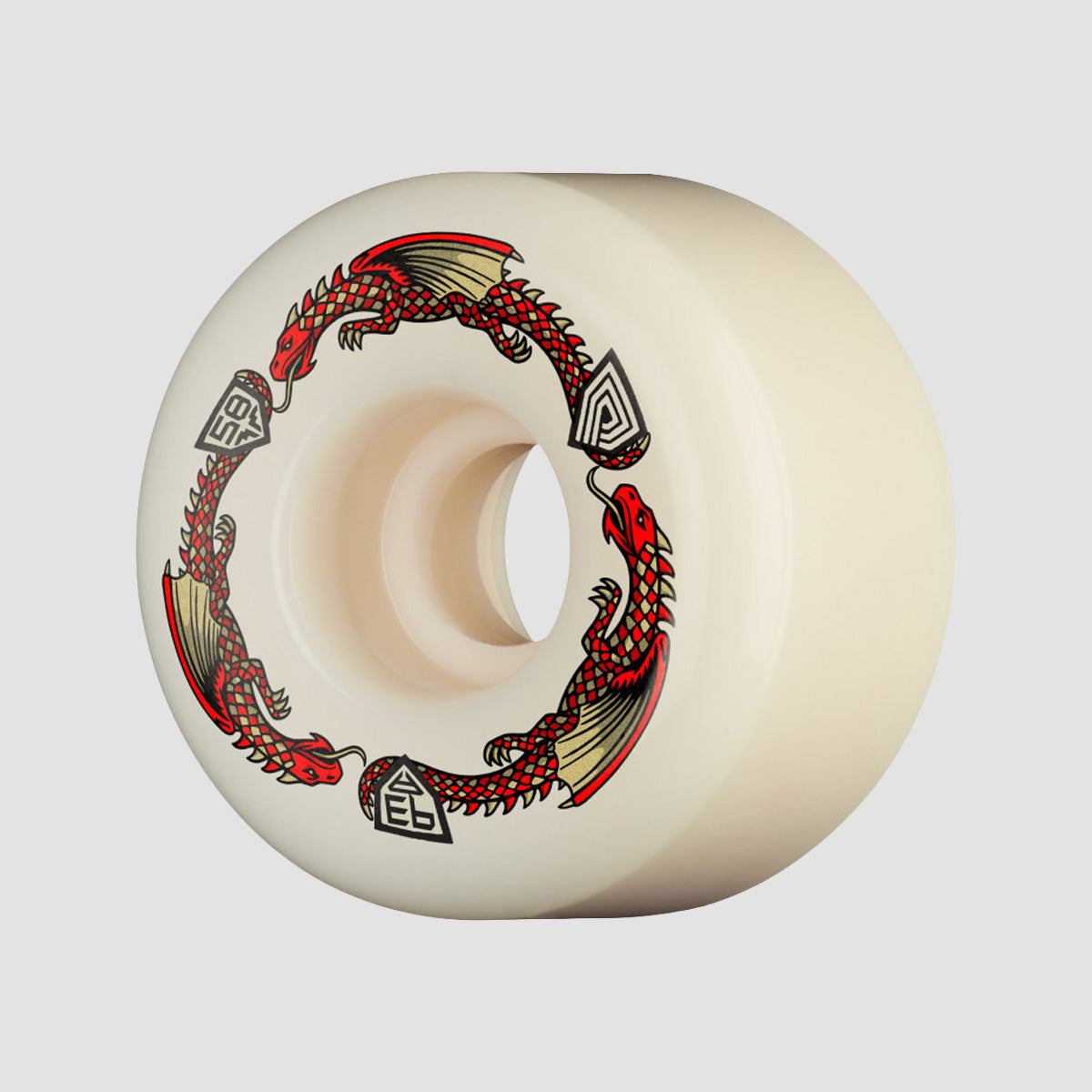 Powell Peralta Dragon Formula 93A V7 Skateboard Wheels Off White/Red 58x38mm
