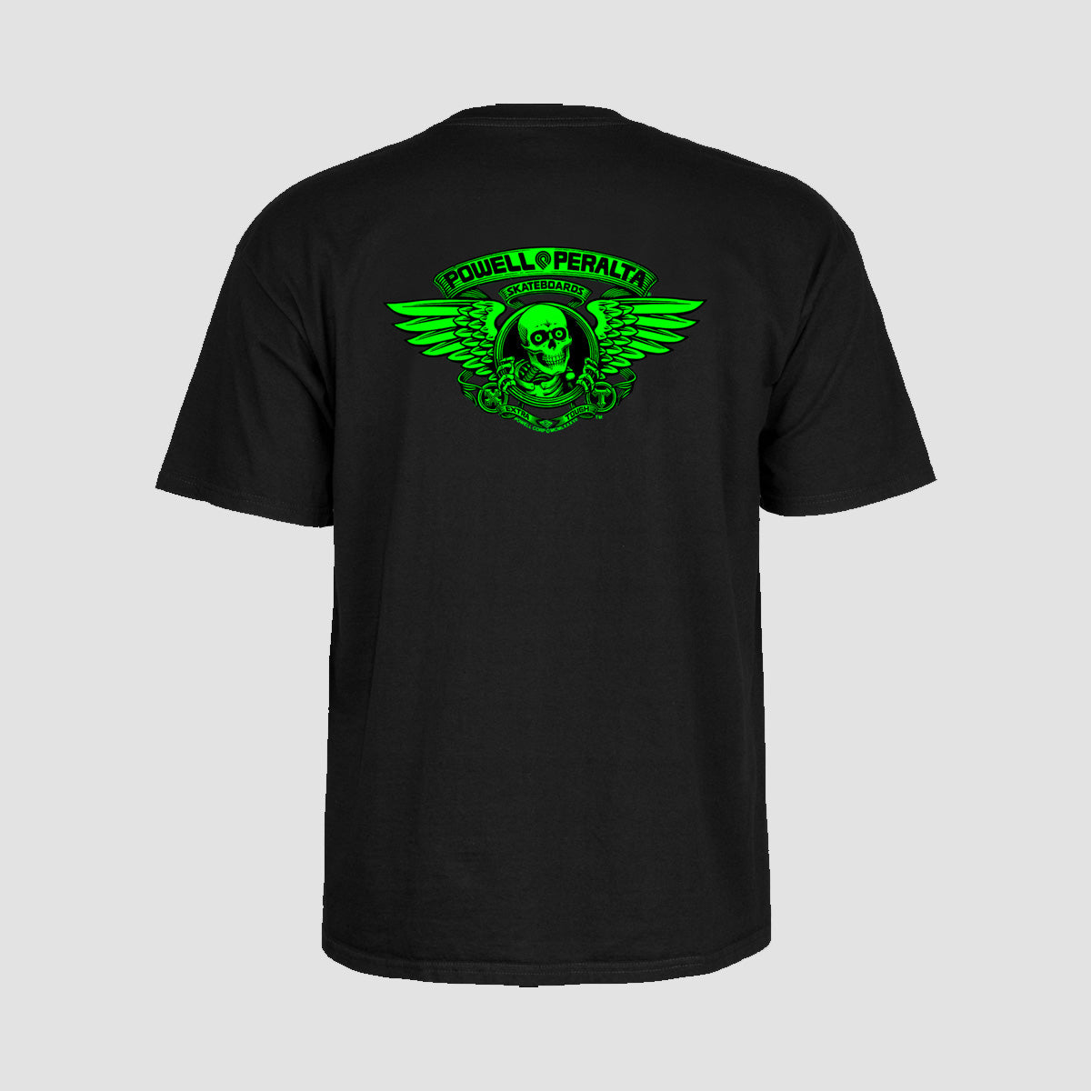 Powell Peralta Winged Ripper T-Shirt Green Blacklight Black