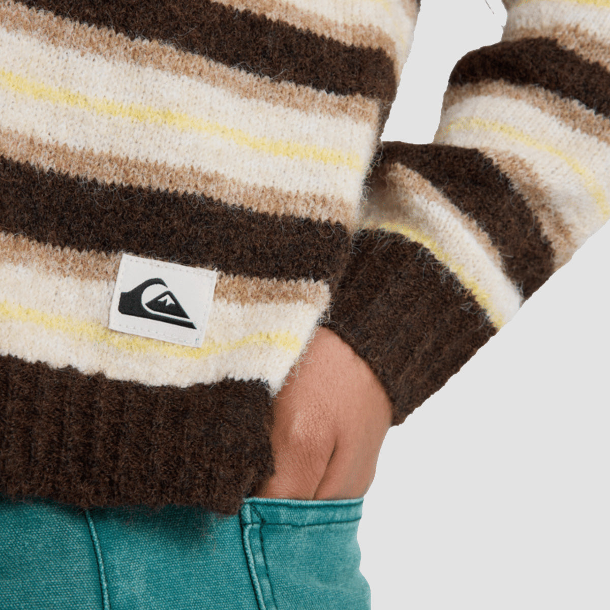 Quiksilver Bukit Cardigan Chocolate Brown Stripes - Womens