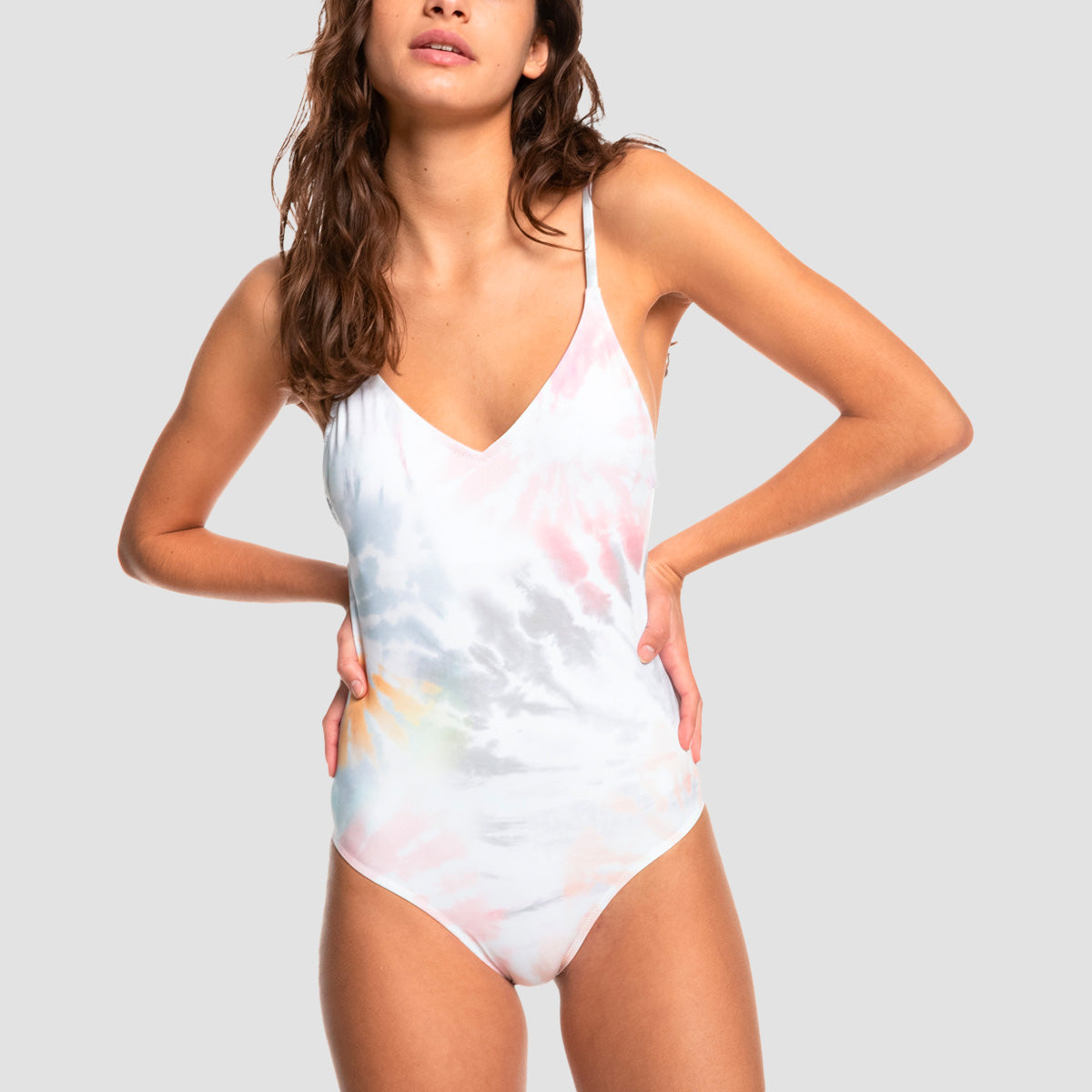 Quiksilver Classic One-Piece Swimsuit Tie Dye White - Womens