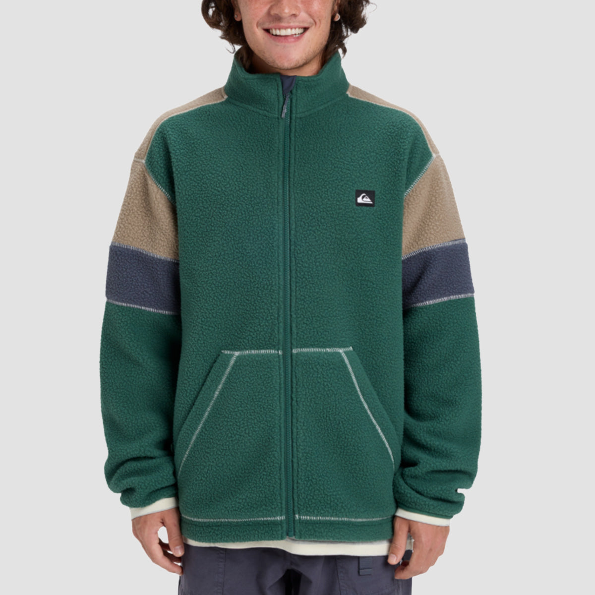 Quiksilver Clean Coast Block Fleece Jacket Trekking Green