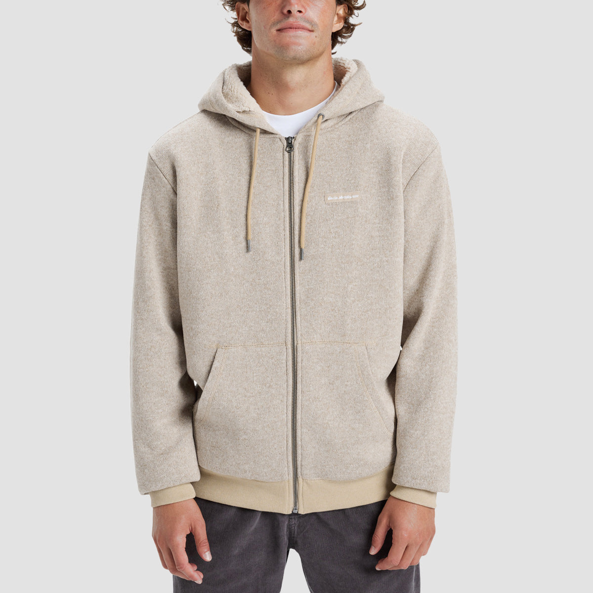 Quiksilver Keller Sherpa Zip Hoodie Twill Heather