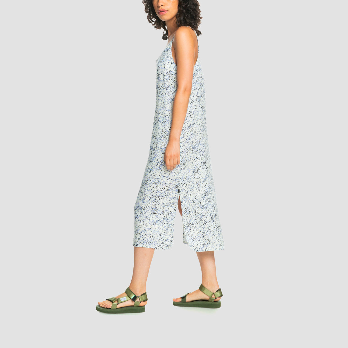 Quiksilver Long Summer Slip Dress Hydrangea Animinimal - Womens