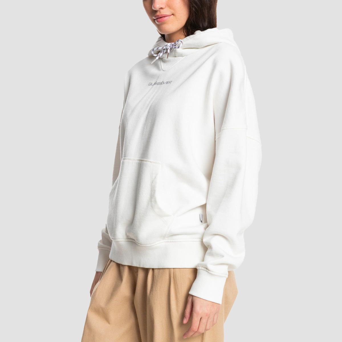 Quiksilver Oversized Pullover Hoodie Lily White - Womens