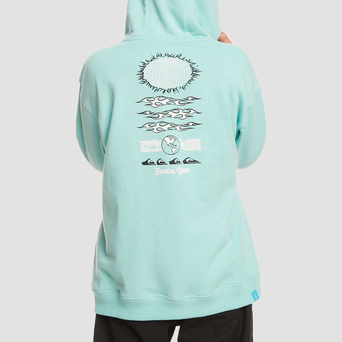 Quiksilver Radical Times Pullover Hoodie Pastel Turquoise - Kids