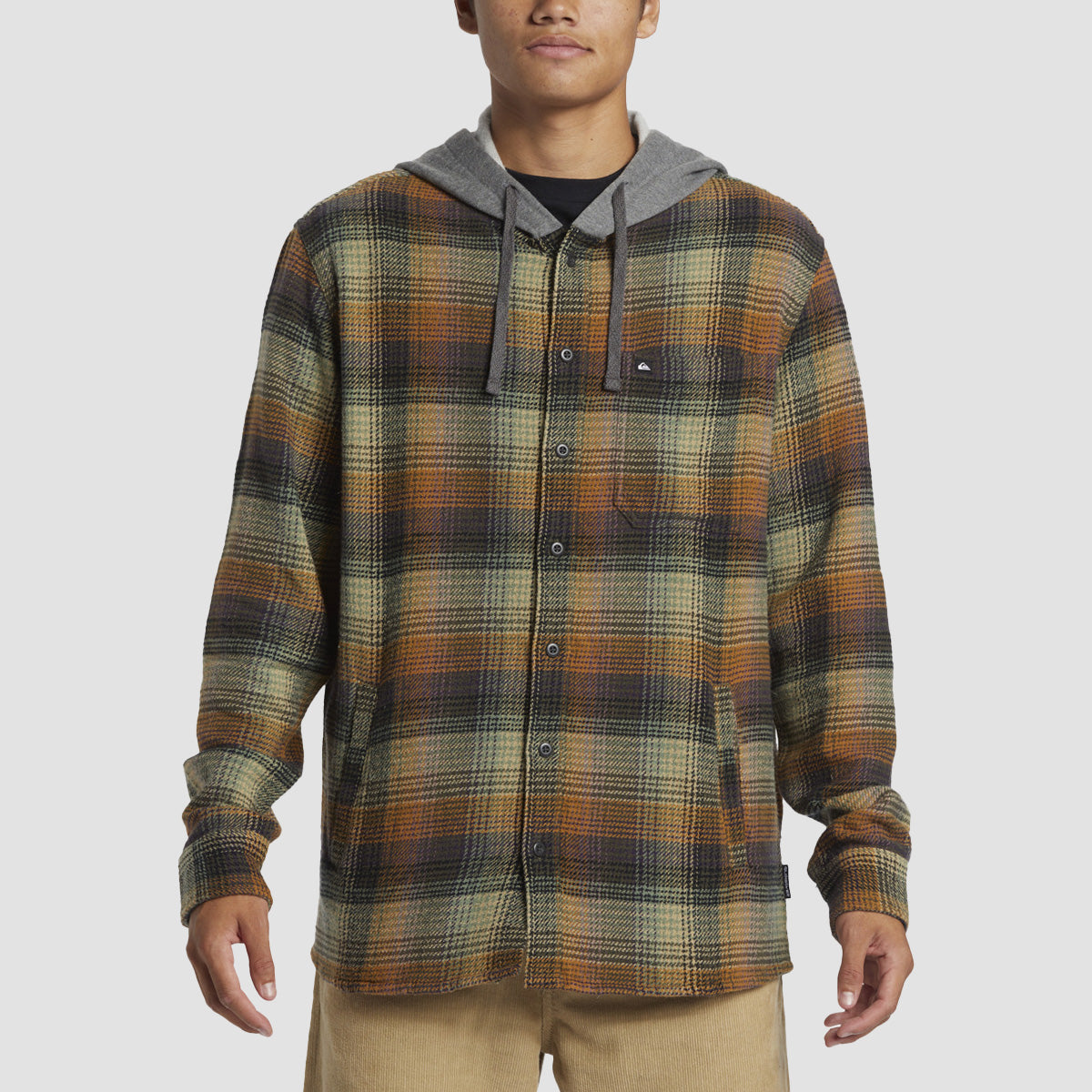 Quiksilver Sandbar Hooded Flannel Shirt Grapeleaf