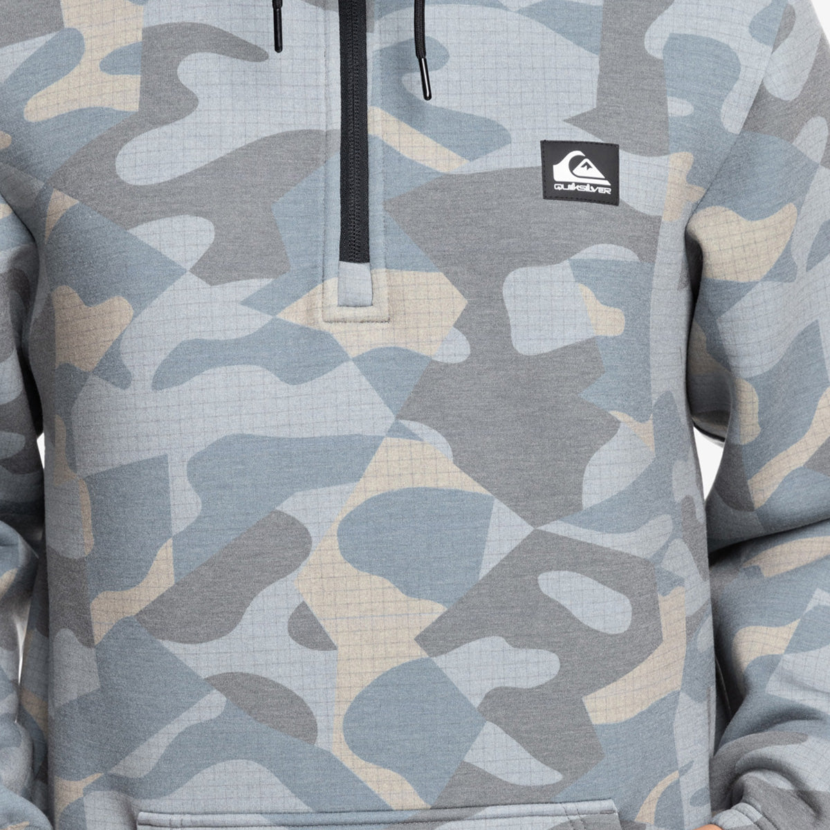 Quiksilver Shredder Snow Pullover Hoodie Puzzle Camo Ice Flow