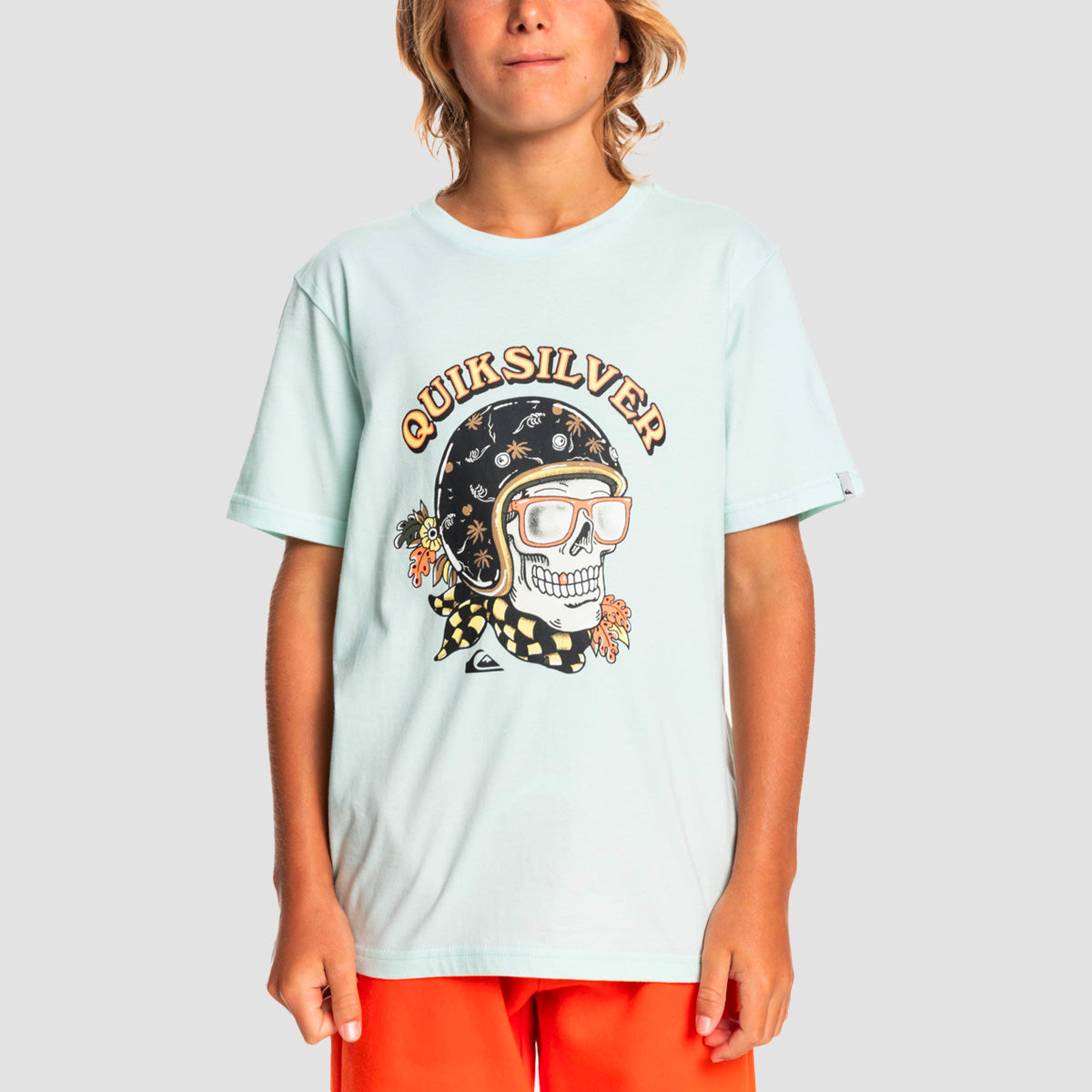 Quiksilver Skull Trooper T-Shirt Blue Glass - Kids