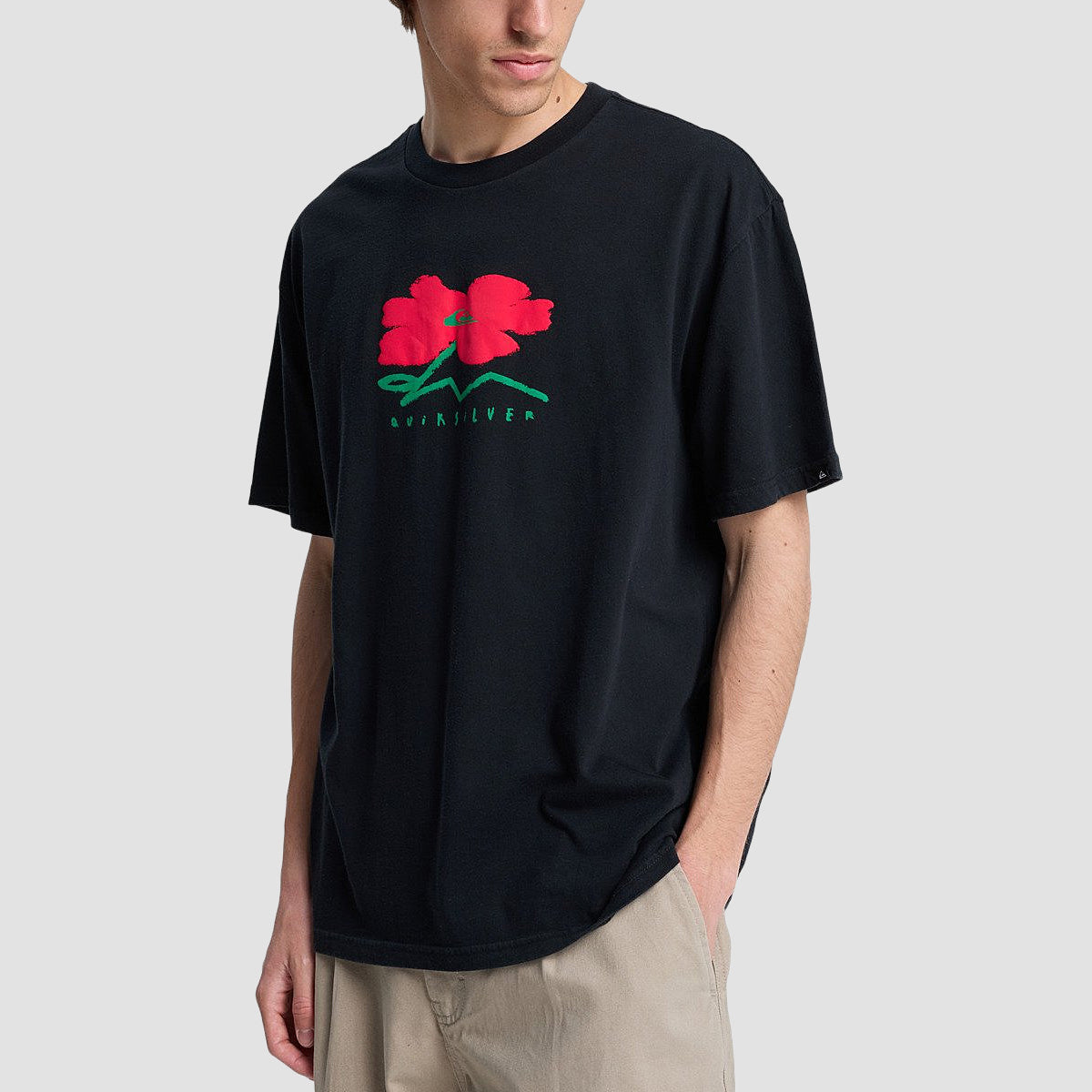 Quiksilver Structured Flower T-Shirt Black