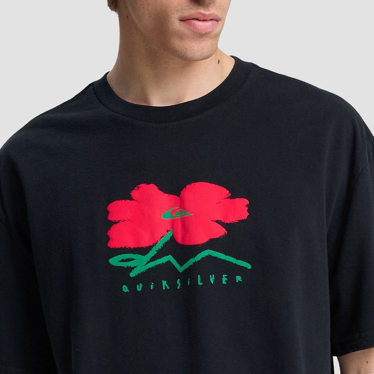 Quiksilver Structured Flower T-Shirt Black