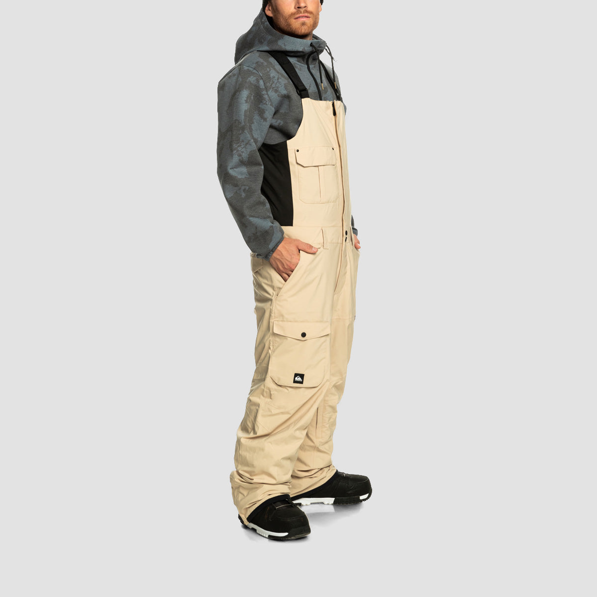 Quiksilver Utility 20K Snow Bib Pants Pale Khaki