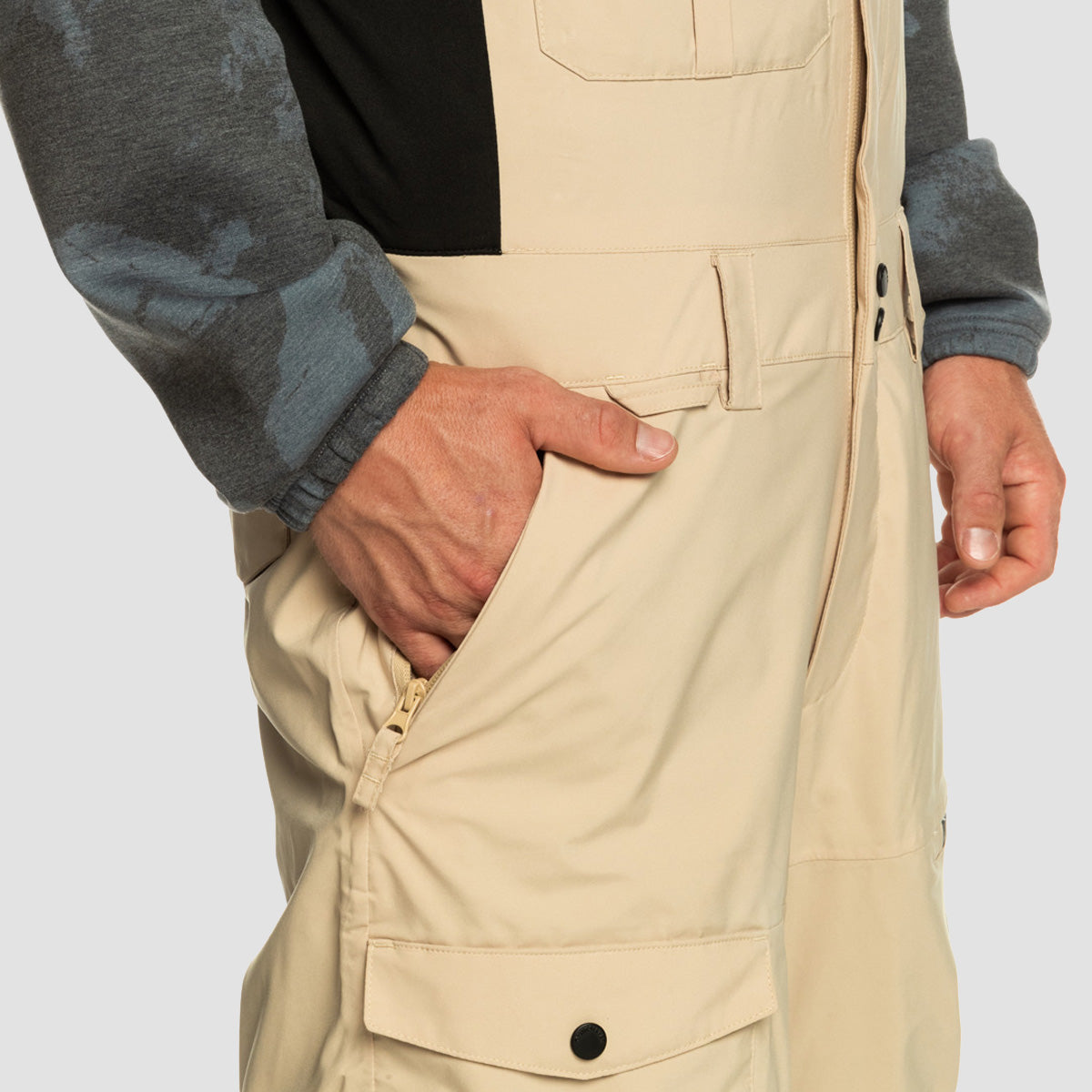 Quiksilver Utility 20K Snow Bib Pants Pale Khaki