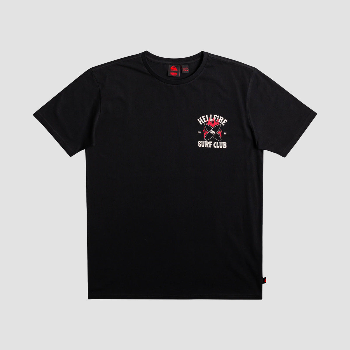 Quiksilver x Stranger Things Hell Fire Surf Club T-Shirt Black