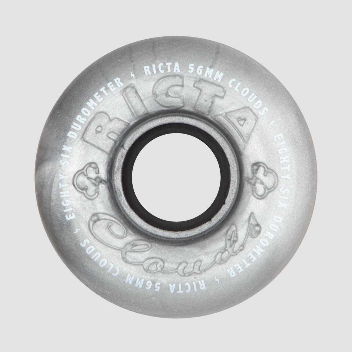 Ricta Clouds 86a Skateboard Wheels Metallic Silver 56mm