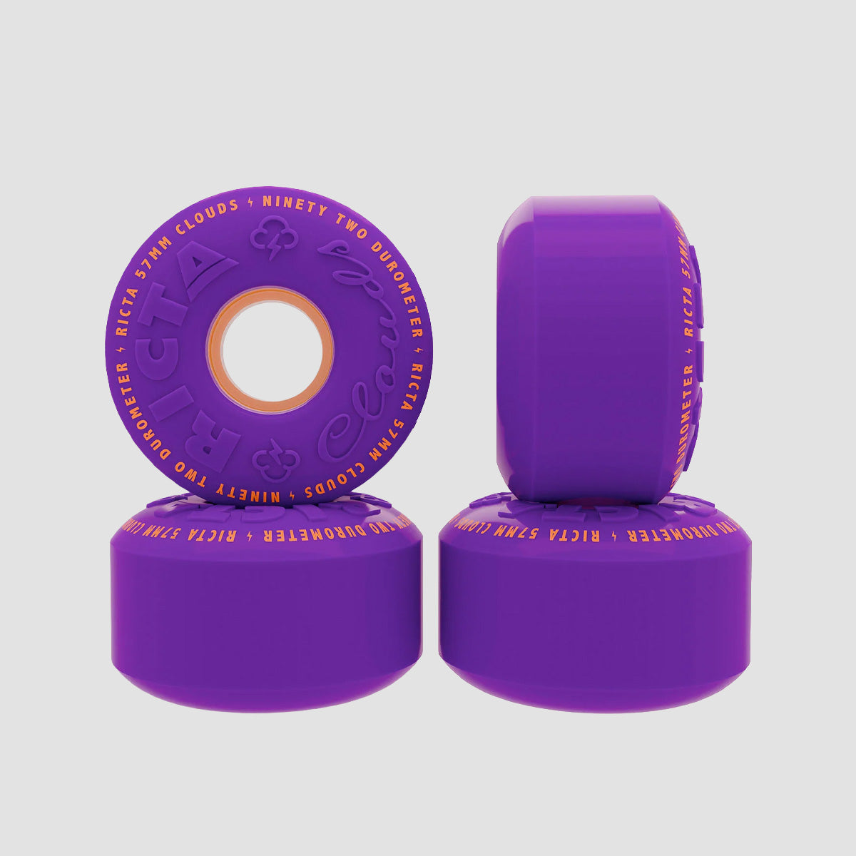 Ricta Clouds 92a Skateboard Wheels Purple/Orange 57mm