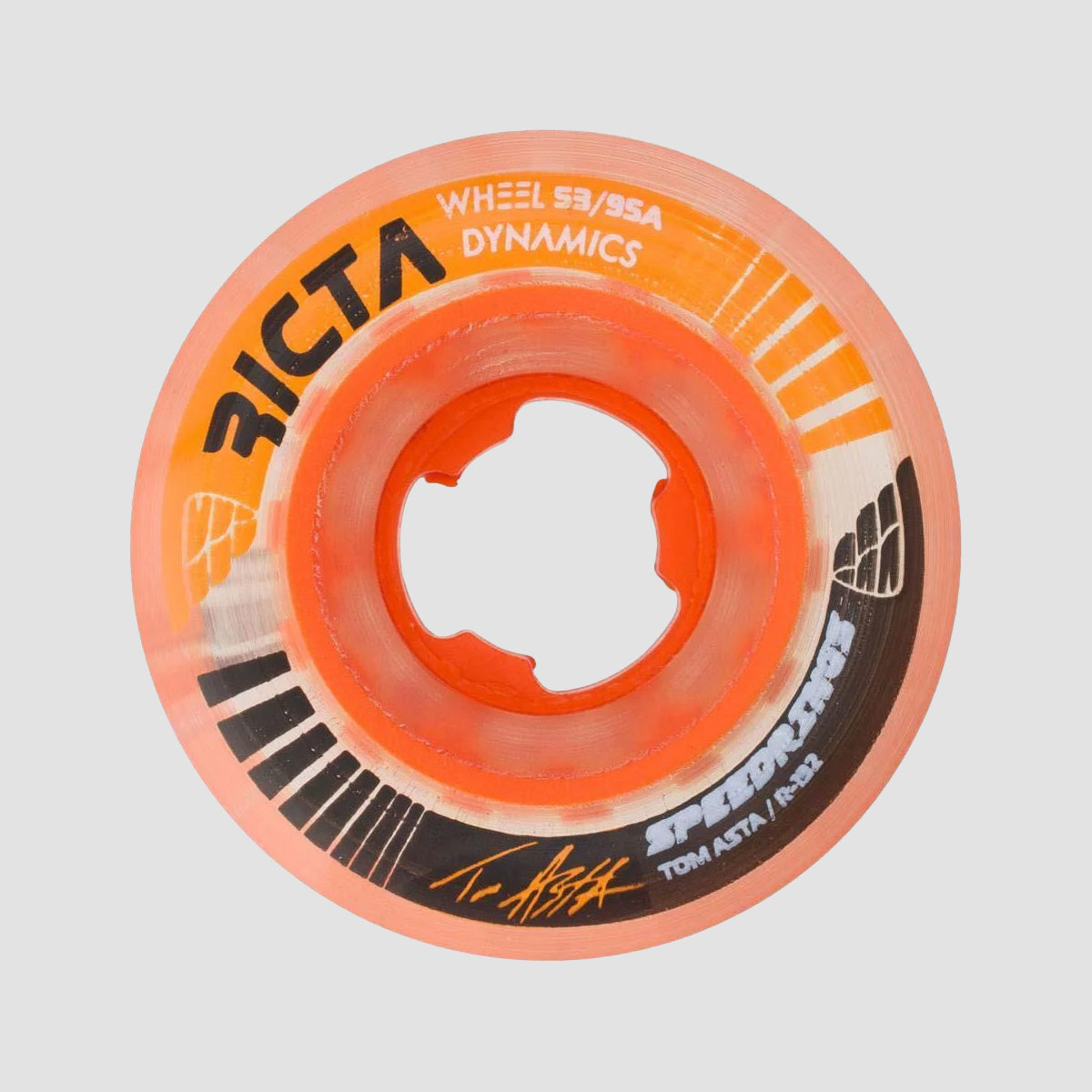 Ricta Speedrings Slim 95a Skateboard Wheels Clear Orange 53mm