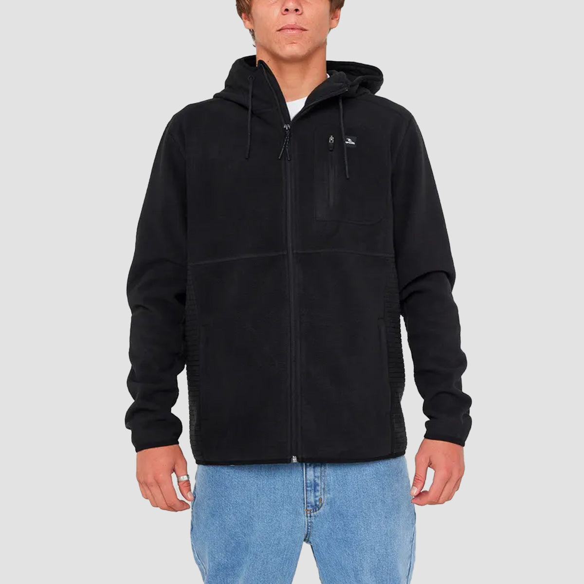 Rip Curl Departed Polar Fleece Zip Hoodie Black