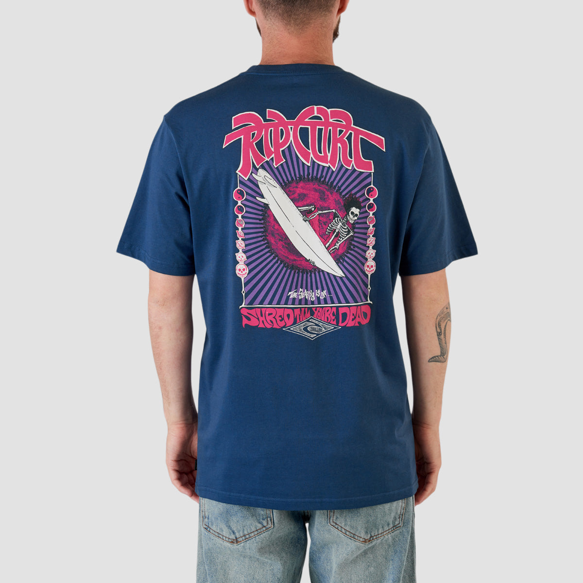 Rip Curl Shred Till Dead T-Shirt Washed Navy