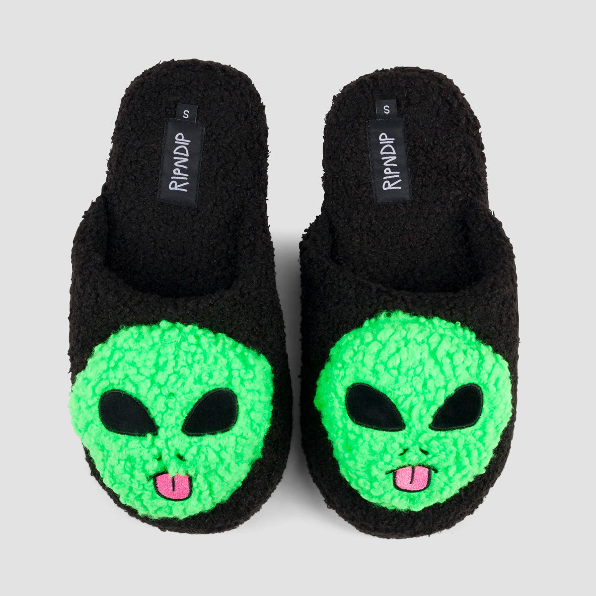 Ripndip Lord Alien Plush Face House Slippers Black