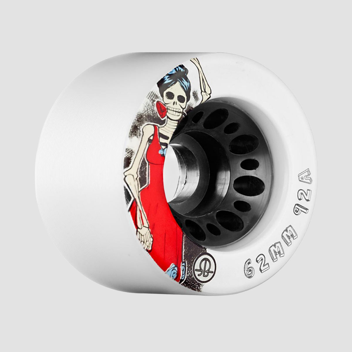 Rollerbones Day of the Dead 92A Quad Wheels x4 White 62mm