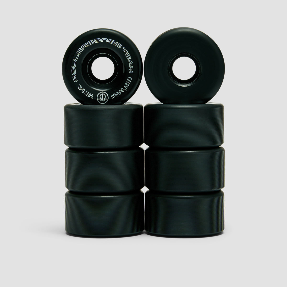 Rollerbones Team Logo 101a Quad Wheels x8 Black 57mm