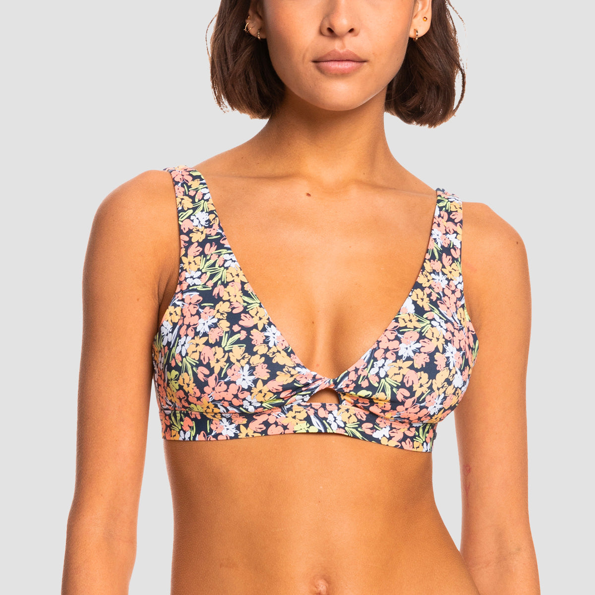 Roxy Beach Classics Elongated Bikini Top Mood Indigo Ditsy Love - Womens