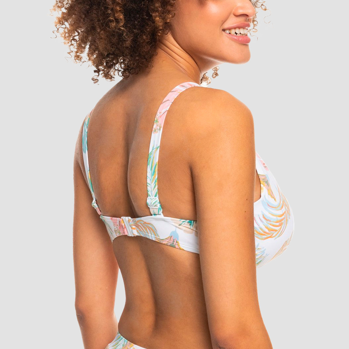 Roxy Beach Classics Underwired D-Cup Bikini Top Bright White S Lilac - Womens