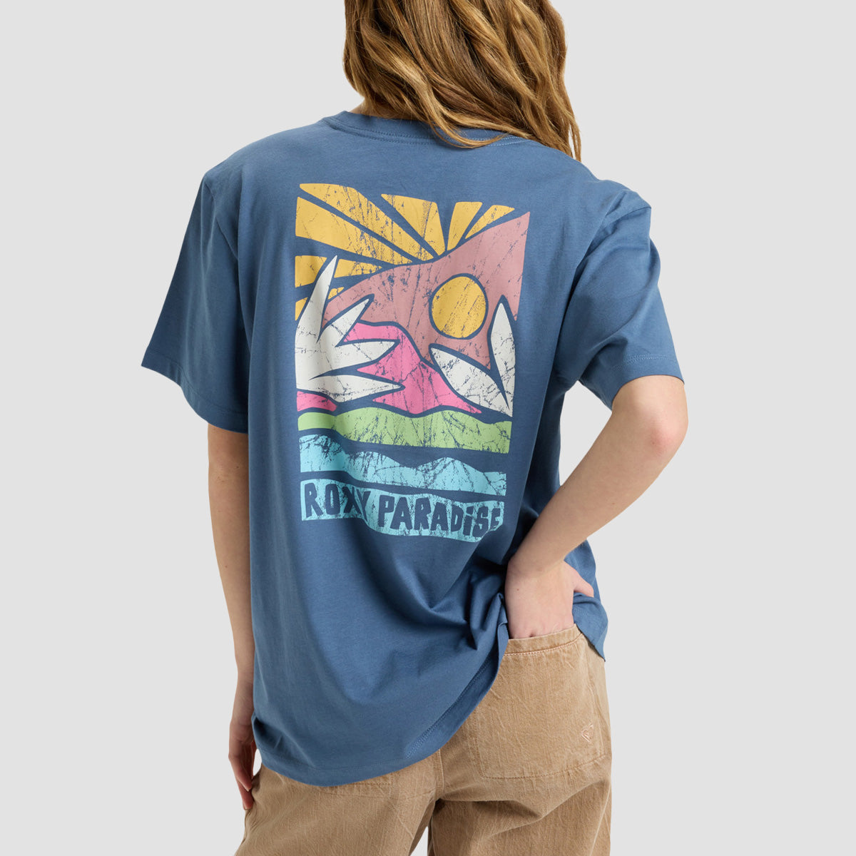 Roxy Hangloose Poster T-Shirt Vintage Indigo - Womens