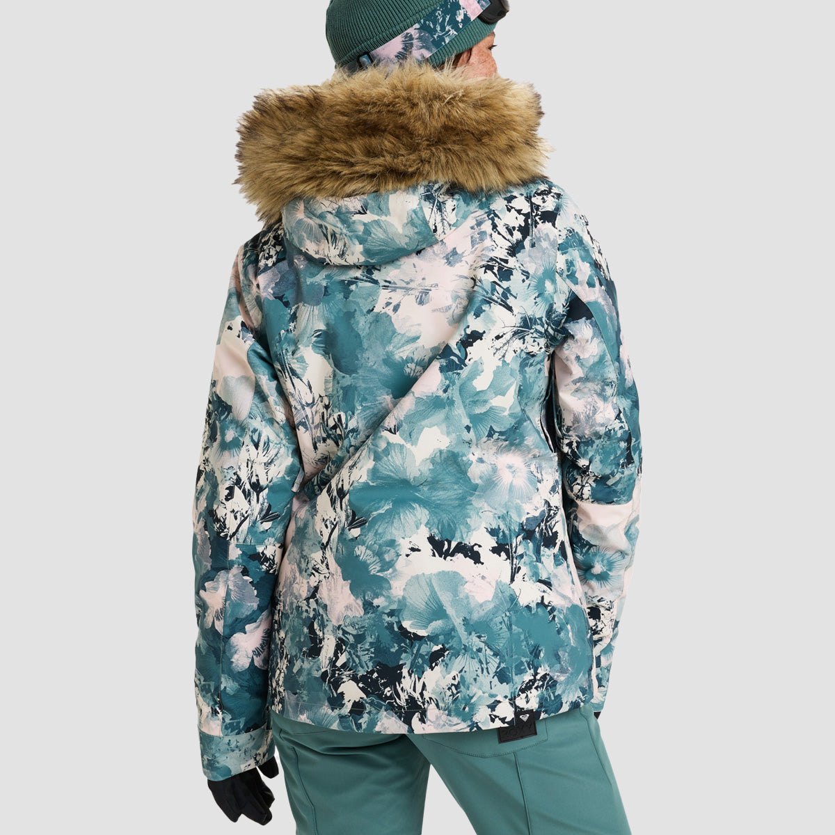 Roxy Jet Ski 10K Snow Jacket Sea Pine Dreamy Picture - Womens