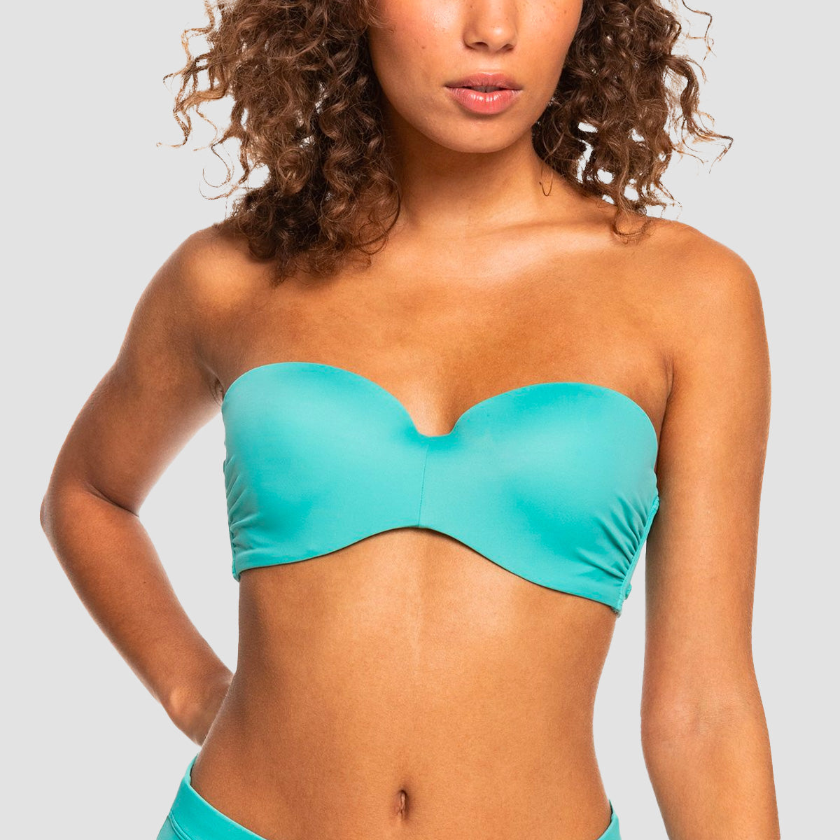 Roxy Love The Beach Vibe Strappy Bandeau Bikini Top Sea Blue - Womens