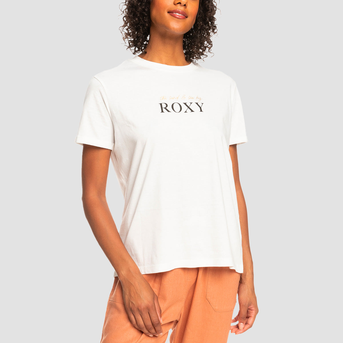 Roxy Noon Ocean T-Shirt Snow White - Womens