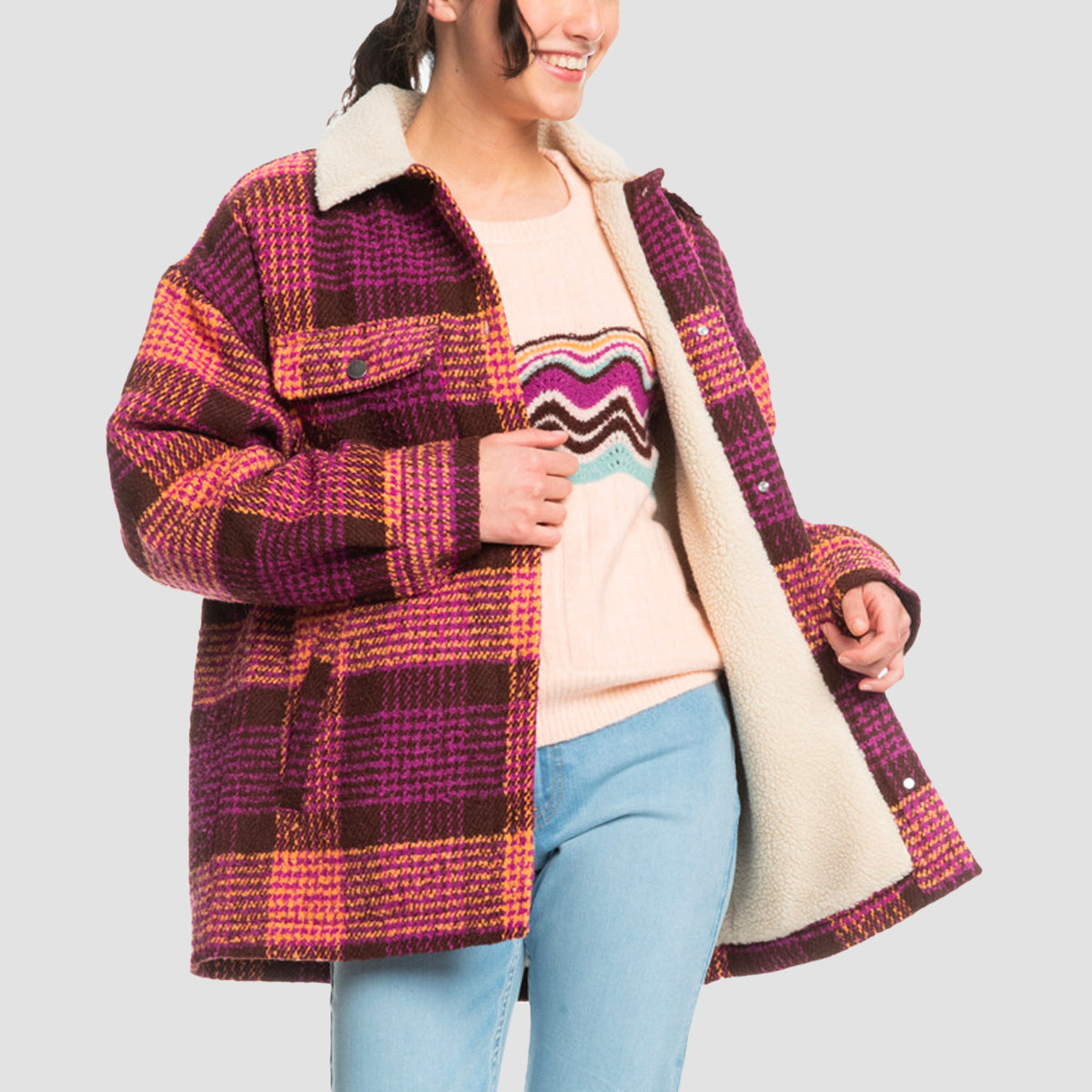 Roxy Passage Of Time Jacket Bitter Chocolate Hallo Plaid - Womens